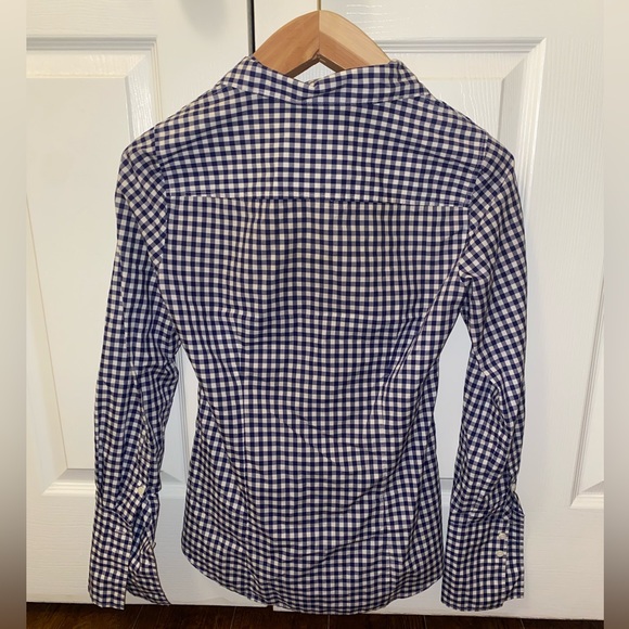 J. Crew Navy & White Gingham Button Down - Picture 2 of 4